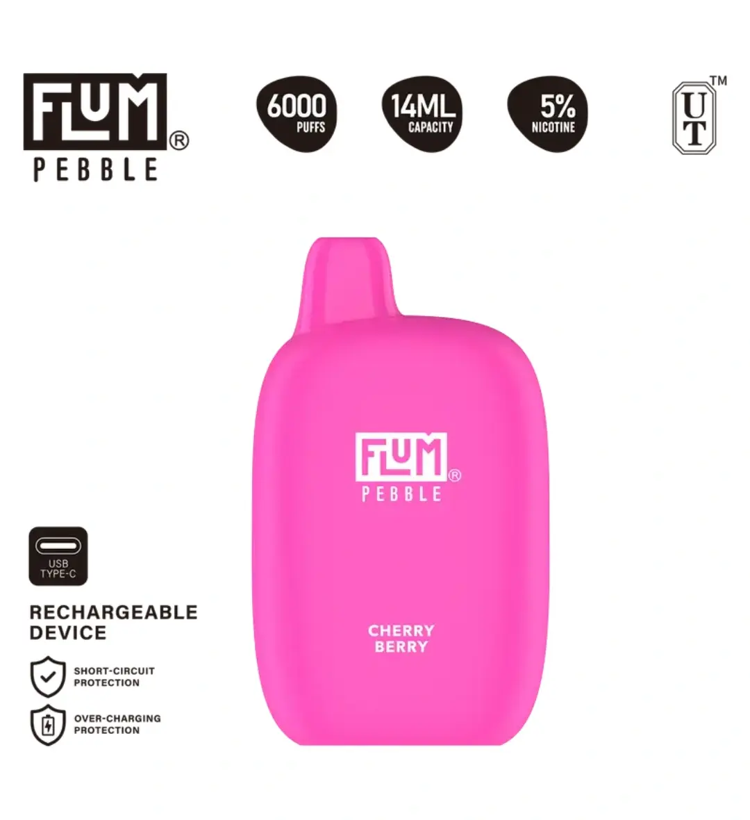 Flum Pebble 6K packaging and disposable device