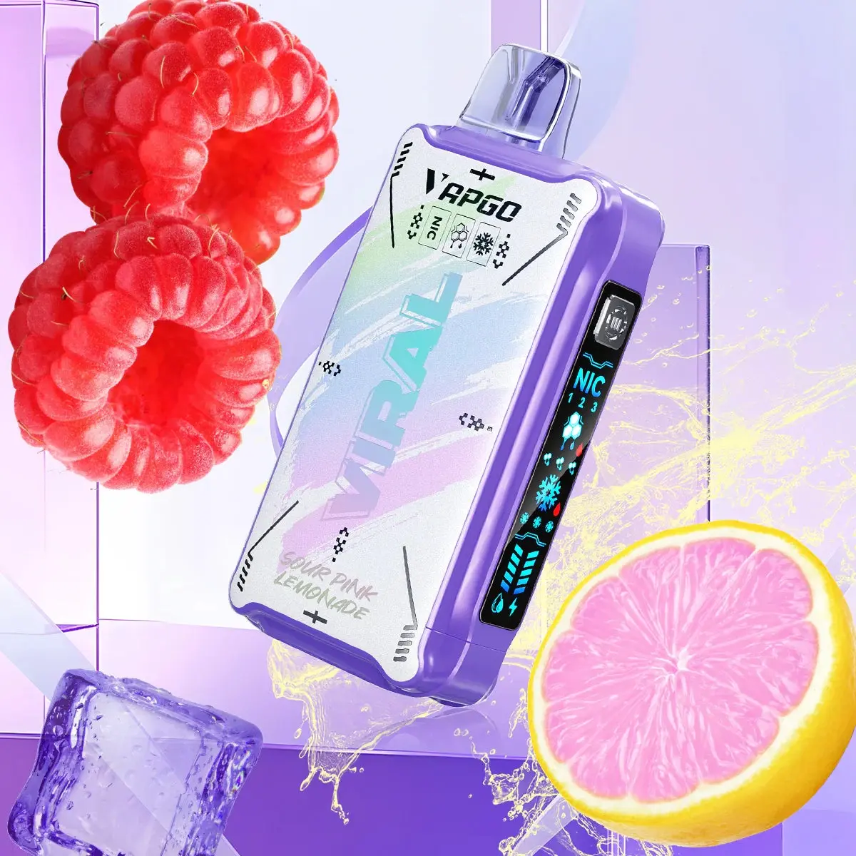 VAPGO VIRAL 50K SWEET Control - side profile showing design